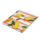 Carreau Motif de fruits Mango avec Feuilles verts (Côté)