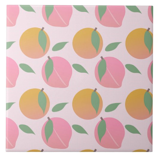 Carreau Motif de fruits orange de Pêche rose (Devant)