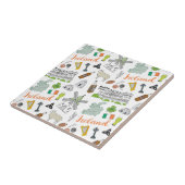 Carreau Motif de griffonnage de croquis de l'Irlande (Côté)