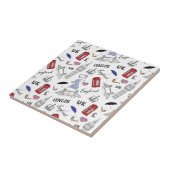 Carreau Motif de griffonnages de ville de Londres (Côté)