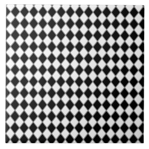 Carreau Motif de Jacquard Diamant noir et blanc