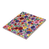 Carreau Motif de jardin floral de pensées printanières lum (Côté)