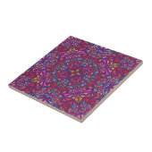 Carreau Motif de kaléidoscope orné violet (Côté)
