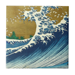 Carreau Motif de la Grande Vague de Hokusai : Art Ukiyo-e