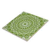 Carreau Motif de la nature Mandala vert (Côté)