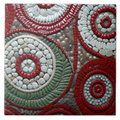Carreau Motif de la spirale de Noël rouge (Devant)