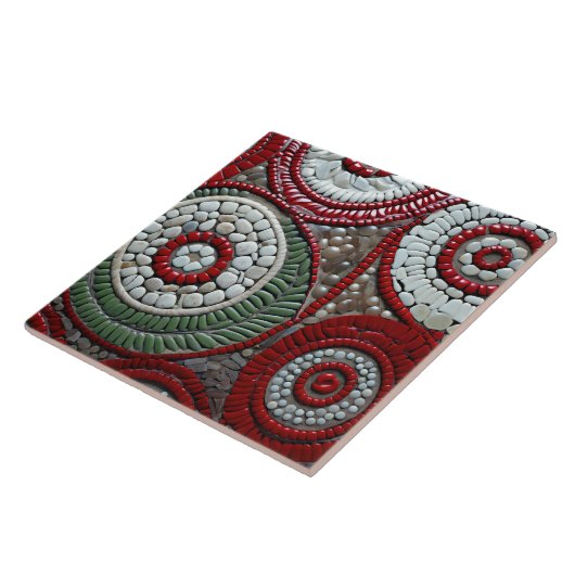 Carreau Motif de la spirale de Noël rouge (Côté)