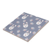 Carreau Motif de lamas et de fleurs (Côté)