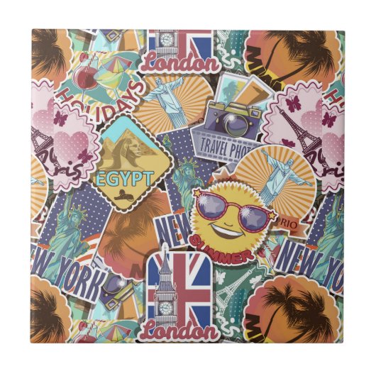 Carreau Motif de l'autocollant couleur (Devant)