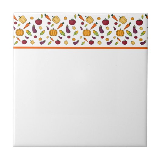 Carreau Motif de légumes mignons (Devant)