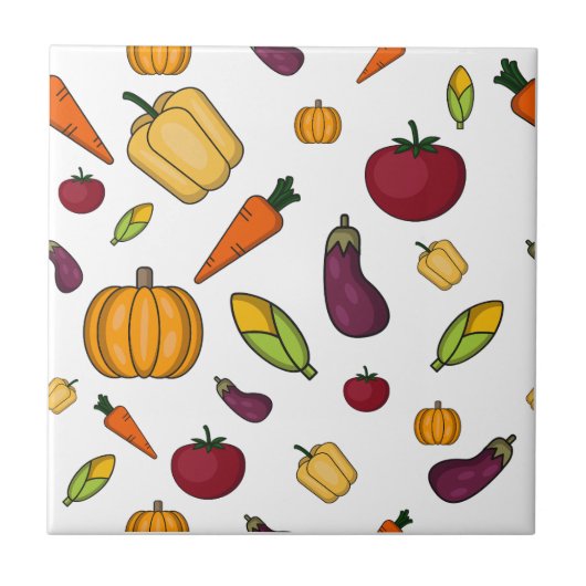 Carreau Motif de légumes mignons (Devant)