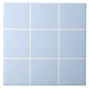 Carreau Motif de ligne de grille blanc bleu