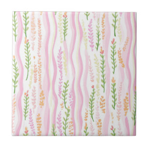 Carreau Motif de ligne florale abstrait moderne (7)