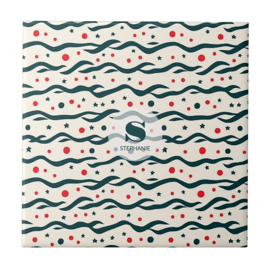 Carreau Motif de lignes et de formes géométriques Abstrait (Devant)