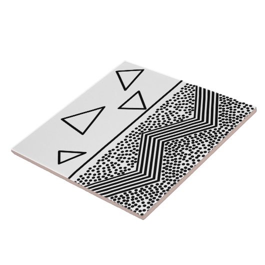 Carreau Motif de lignes triangle Pyramide d'art Abstrait (Côté)