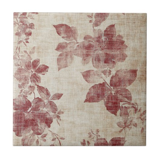 Carreau Motif de lin floral blush rustique (1) (Devant)