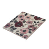Carreau Motif de lin floral rose rustique (7) (Côté)