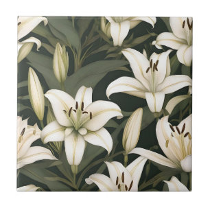 Carreau Motif de Lys blancs