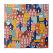 Carreau Motif de maisons de ville de quartier (Devant)