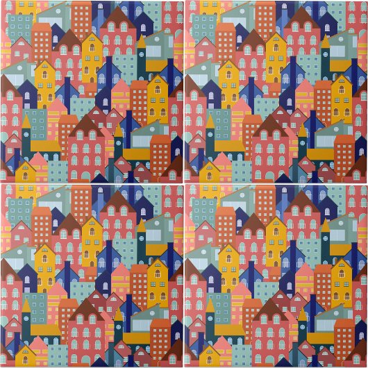 Carreau Motif de maisons de ville de quartier