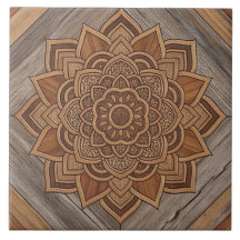 Motif de mandala en bois