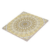 Carreau Motif de mandala jaune doré (Côté)