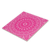 Carreau Motif de mandala rose vif (Côté)
