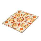 Carreau Motif de mandala, rouge de brique, rouille, or (Côté)