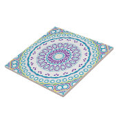 Carreau Motif de mandala sarcelle et violet (Côté)