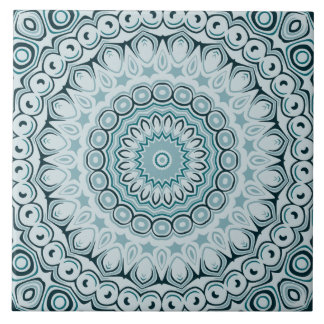 Carreau Motif de mandala Stormy Blue et Grey