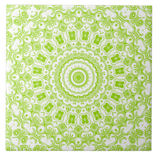 Carreau Motif de mandala vert Chartreuse