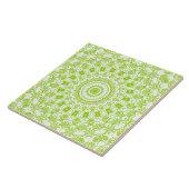 Carreau Motif de mandala vert Chartreuse (Côté)