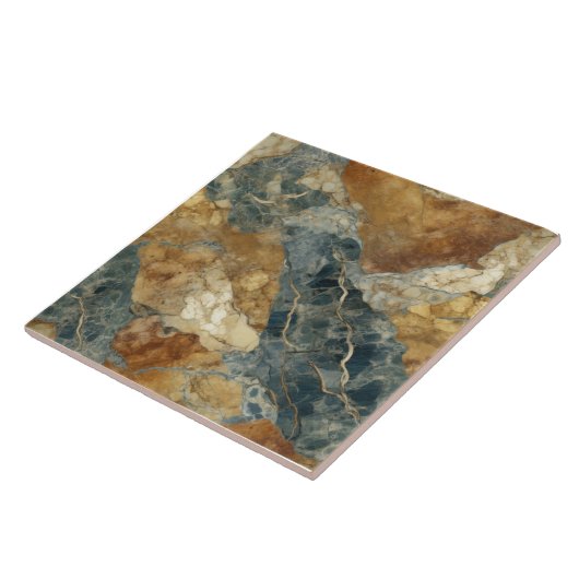 Carreau Motif de marbre de ton terrestre (Côté)