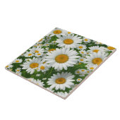 Carreau Motif de marguerite blanche rétro (Côté)