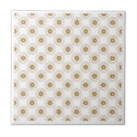 Carreau Motif de médaillon moderne Small Gold Star<br><div class="desc">Design moderne avec de petites médaillons de starburst or sur un arrière - plan blanc. Design simple et épuré, moderne et transparent. Créez votre propre motif personnalisé en téléchargeant une nouvelle image, ou utilisez le bouton "message" pour contacter le concepteur pour obtenir de l'aide. Pour créer votre propre design à...</div>