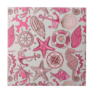 Carreau Motif de mer rose