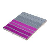Carreau Motif de mode gris rayé violet (Côté)