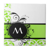 Carreau Motif de monogramme vert clair (Devant)
