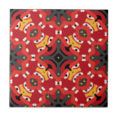 Carreau Motif de mosaïque arabe d'origine rouge Boho (Devant)