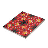Carreau Motif de mosaïque arabe d'origine rouge Boho (Côté)