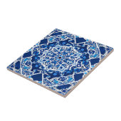 Carreau Motif de mosaïque en Indigo et Cobalt Blue (Côté)