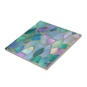 Carreau Motif de mosaïque en verre coloré pastel