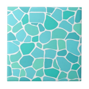 Carreau Motif de mosaïque en verre de mer turquoise aqua