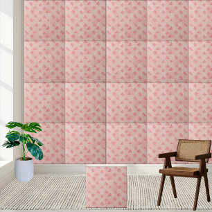 Carreau Motif de mosaïque géométrique rose pâle