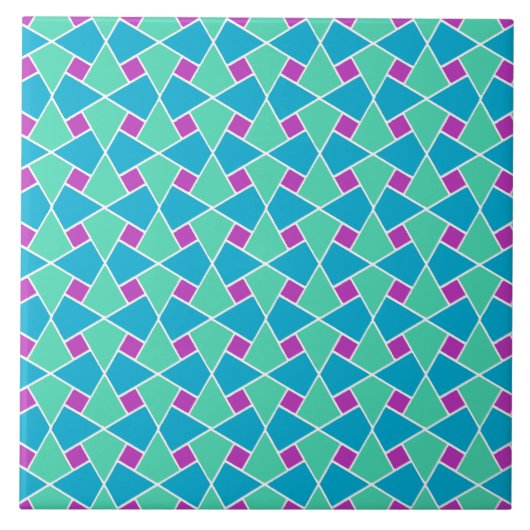 Carreau Motif de mosaïque islamique de turquoise pourpre (Devant)