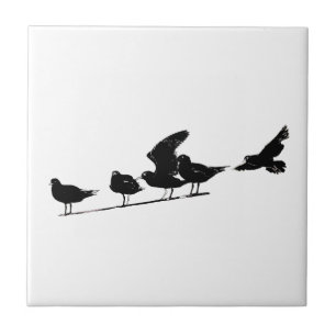 Carreau Motif de mouette esquisse volant assis