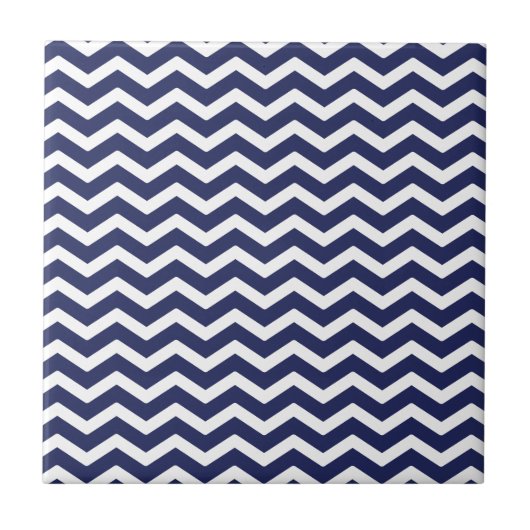 Carreau Motif de Navy Blue White Chevron (Devant)