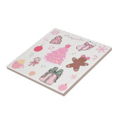 Carreau Motif de Noël rose (Côté)