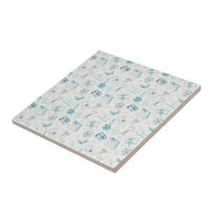 Carreau Motif de noël vintage coloré