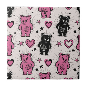 Carreau Motif de nounours de dessin animé mignon